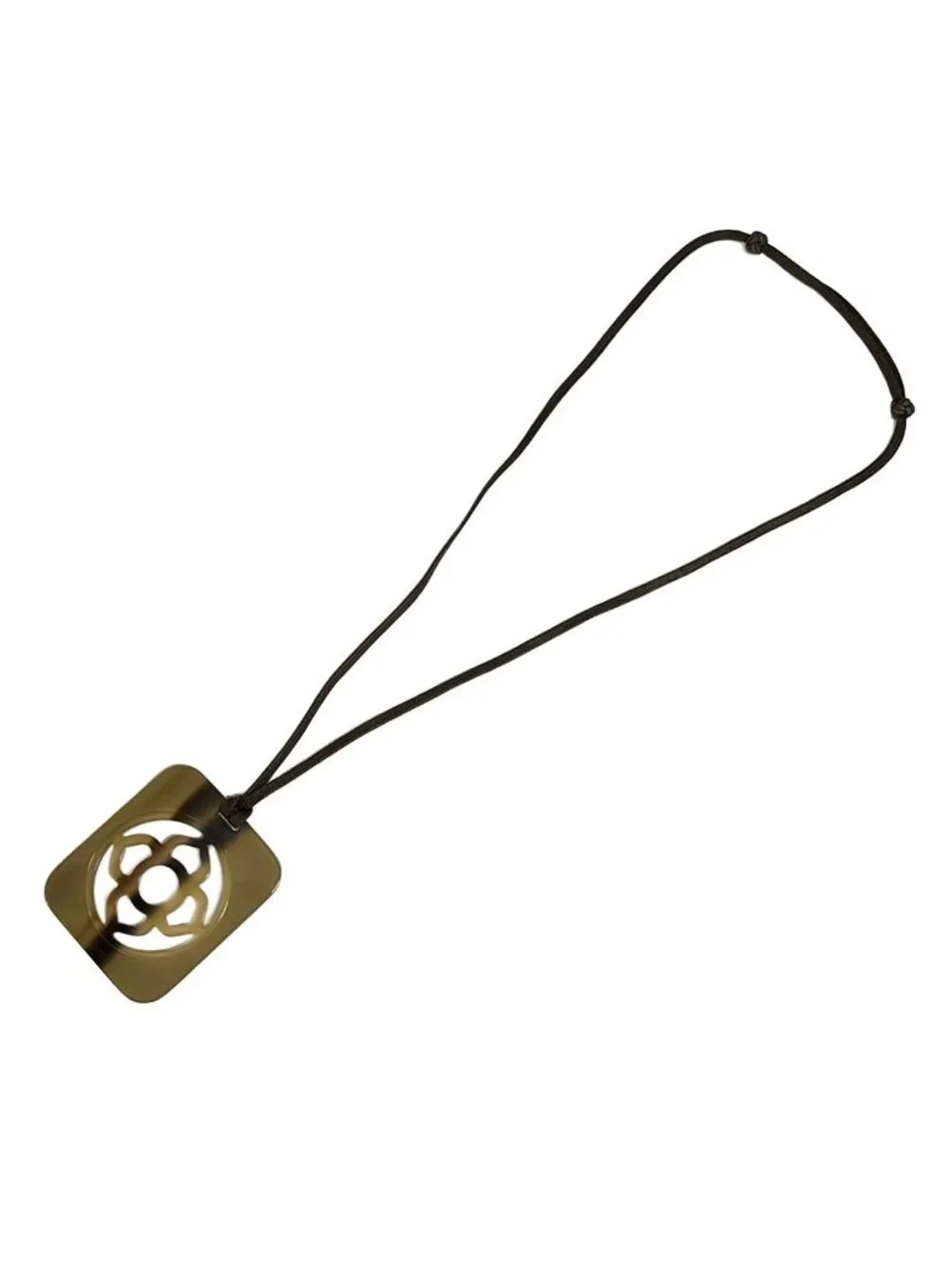 Hermes Necklace Lift GM Beige Dark Brown Gold